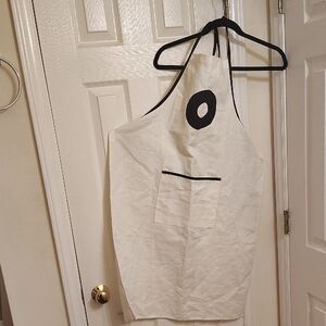 Elegant White Apron with Black Detailing NWOT